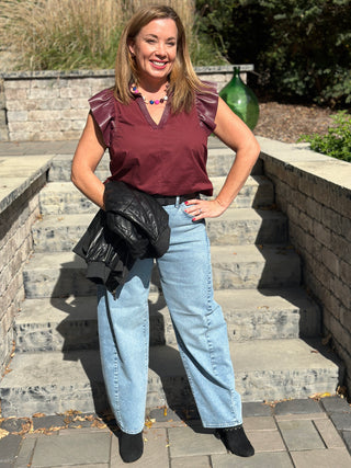 Melissa Nepton Reese Burgundy Blouse