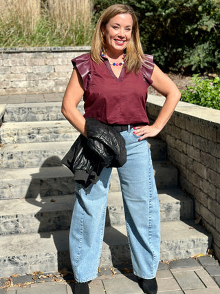 Melissa Nepton Reese Burgundy Blouse