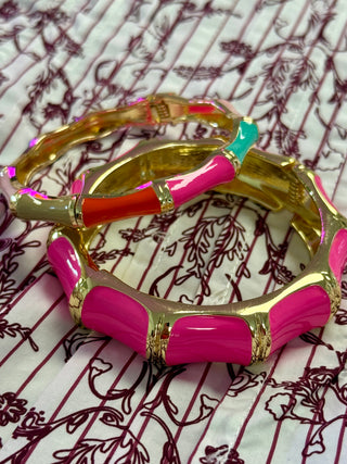 Hinged Summer Colours Enamel Bangle
