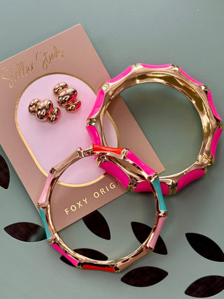 Pink Hinged Bangle