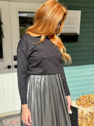 Chlo by Cokluch Metallic Silver Feyer Skirt
