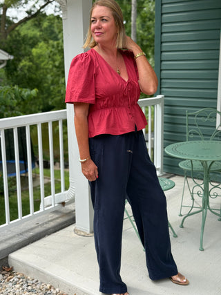 Gentle Fawn Washed Cranberry Iona Top