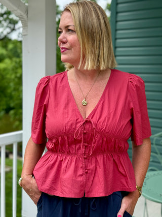 Gentle Fawn Washed Cranberry Iona Top