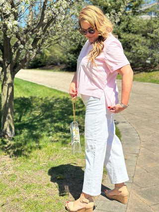 Fidelity Malibu Wide Leg Crop Jean in Vintage White