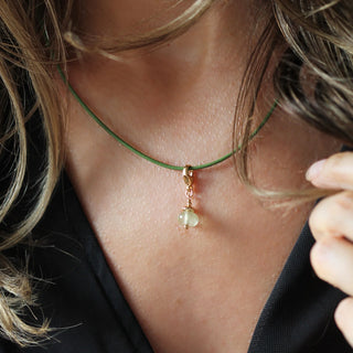 Leah Yard Fern Leather & Muse Charm Necklace