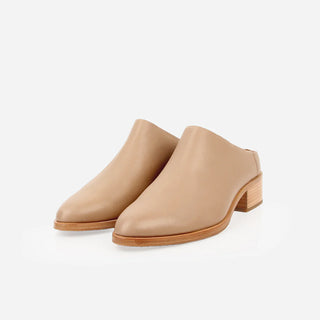 Poppy Barley Low-Down Heeled Mule in Biscotti