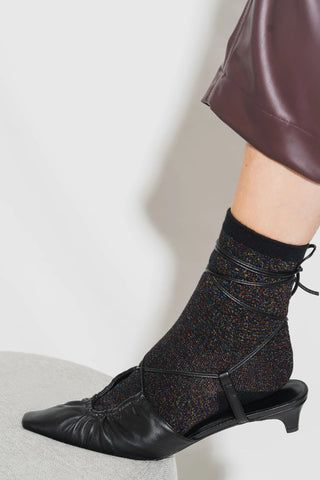 Unified Glitter Socks in Black Disco