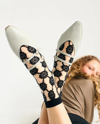 Unified Sheer Black Medallion Socks
