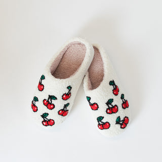 Lyla + Luxe Cherries Sherpa Slippers