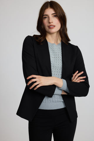 Pistache Stretch Ponte Collarless Blazer
