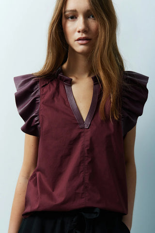 Melissa Nepton Reese Burgundy Blouse