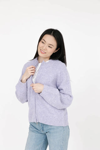 Smash & Tess Rory Zip Up Sweater in Wintry Lavender