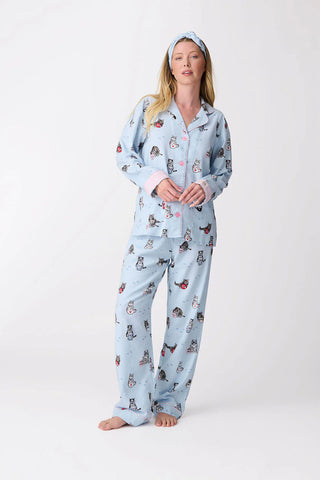 PJ Salvage Flannel PJ Set: Coffee & Cat Naps