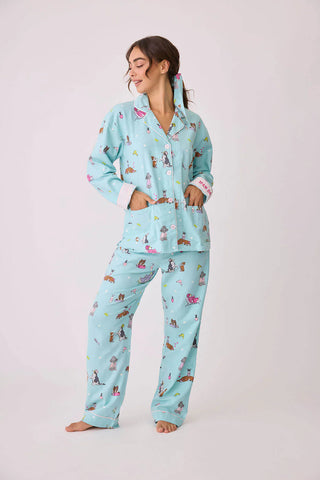 PJ Salvage Flannel PJ Set: Spaw Day