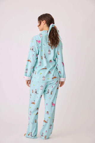 PJ Salvage Flannel PJ Set: Spaw Day