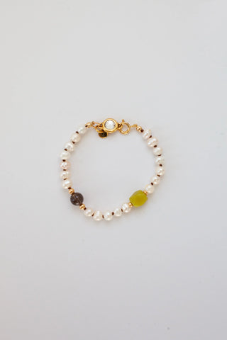 Calo Jewellery Raya Pearl & Brown Quartz Bracelet