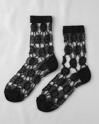 Unified Sheer Black Medallion Socks