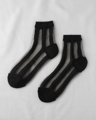 Unified Sheer Black Ribbon Socks