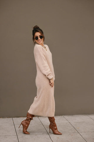 Smash & Tess Soft Love Midi Dress in Almond