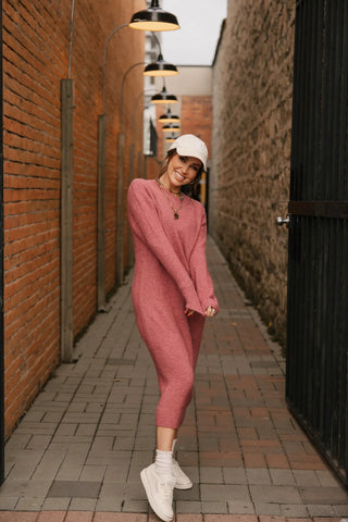 Smash & Tess Soft Love Midi Dress in Rose