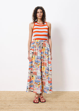 FRNCH Liliane Market Print Skirt