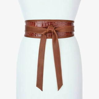 Brave Leathr Suki Wrap Belt in Cordovan Brown