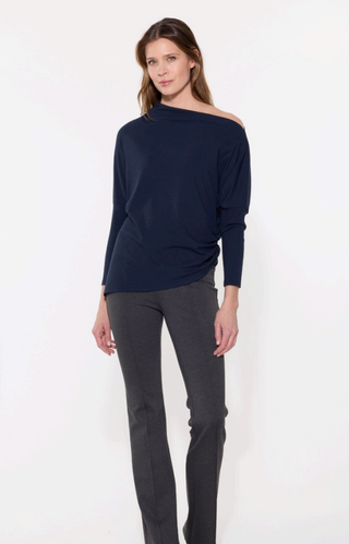 Beddome Ribbed Asymmetrical Boatneck