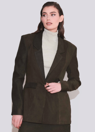 Hilary MacMillan Olive "Suede" Blazer
