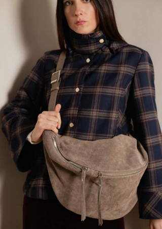 Mathilde Salvador Taupe Suede Crossbody