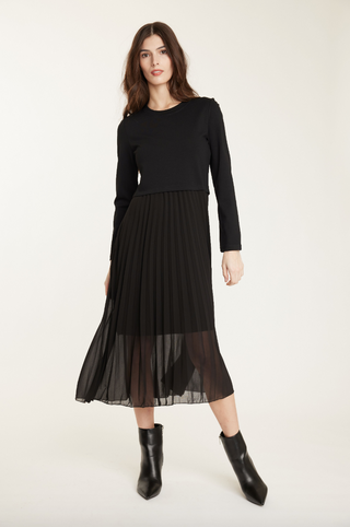 Pistache Knife Pleat Dress