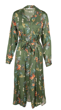 Astrid Green Garden Shirt Dress