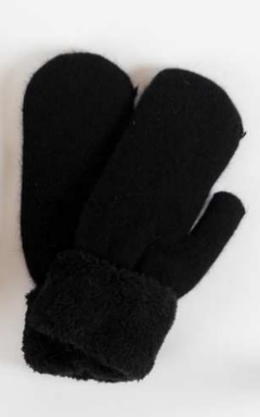 Lyla + Luxe Black Sherpa Mittens