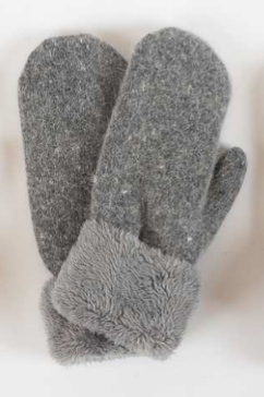 Lyla + Luxe Mittens Grey Sherpa Mittens