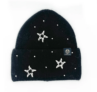 Furlux Angora Crystal Star Toque Black