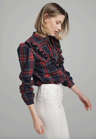 Lele de Baltzac Tartan Frill Shirt