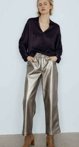 Melissa Nepton Harlow Pant in Metallic Bronze