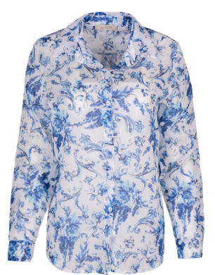 Astrid Dreamer Boyfriend Shirt in Blue Botanical