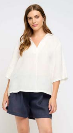 Pistache Linen Pull Over Blouse