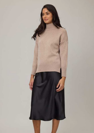Pistache Satin Slip Skirt