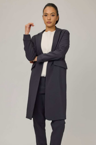 Pistache Long Line Charcoal Blazer