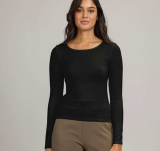 Pistache Essential Second Skin Tee in Black
