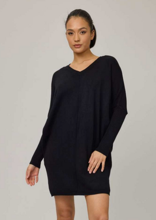 Pistache Ribbed Sleeve Cocoon Sweater Dress