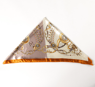 Lyla + Luxe Orange and Mauve Square Silky Scarf