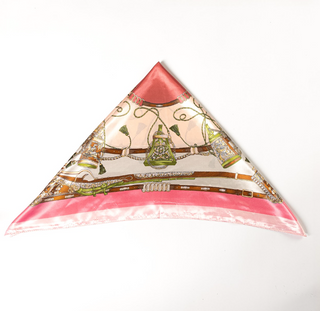 Lyla + Luxe Pink and Green Square Silky Scarf