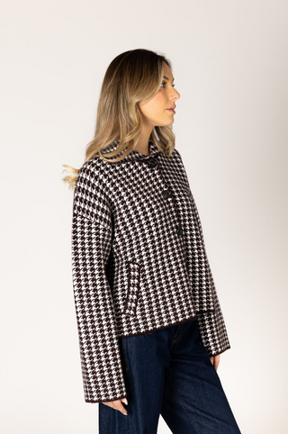 Lyla + Luxe Jonah Houndstooth Short Coat