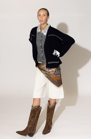 Lyla + Luxe Howdy Fair Isle Horse Print Open Cardi