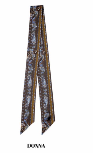 Palm Palm Twilly Slim Silk Scarf in Donna