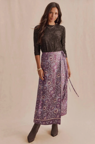 Splendid Cecelia Floral Long Sleeve Tee in Java