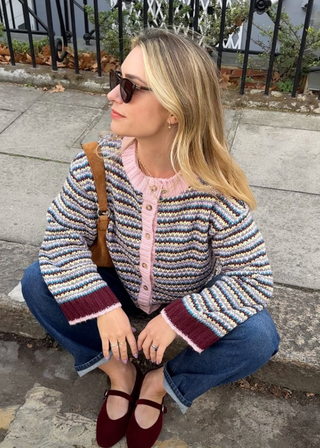 Cara & The Sky Clarisse Mini Striped Cardigan