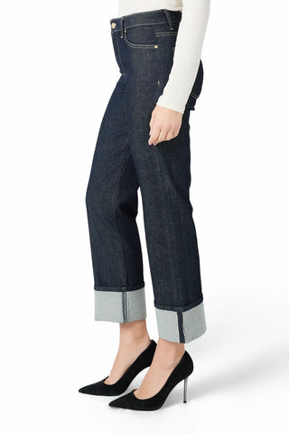 Fidelity Cali Cuff Straight Leg Jean in Oxford
